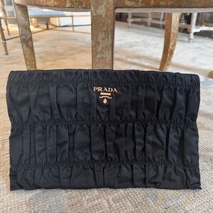 Prada Nylon Ruched Clutch